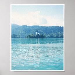 Lake Bled Slovenia Scenic Landscape Photography Poster