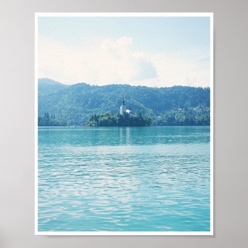 Lake Bled Slovenia Scenic Landscape Photography Poster