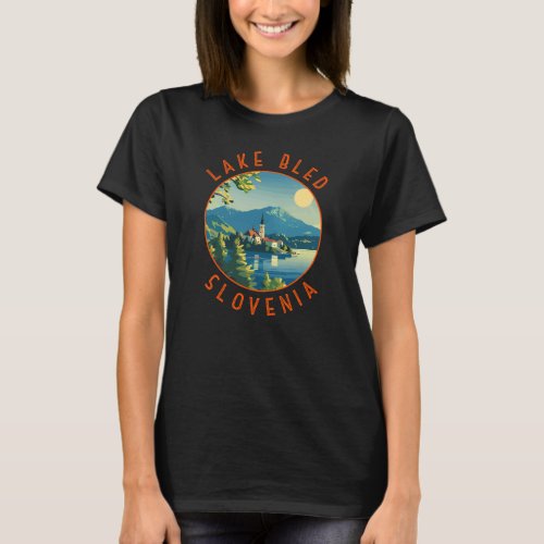 Lake Bled Slovenia Travel Art Vintage T_Shirt