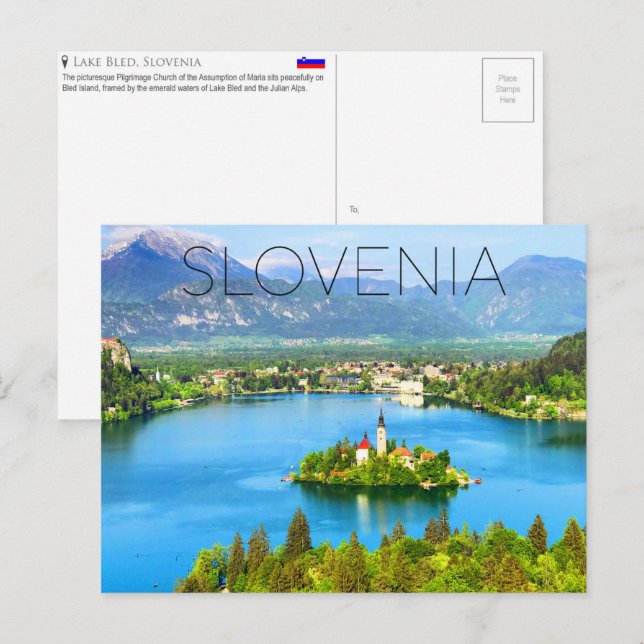 Lake Bled, Slovenia Travel Postcard (Front/Back)