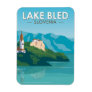 Lake Bled Slovenia Travel Retro Travel Art Vintage Magnet