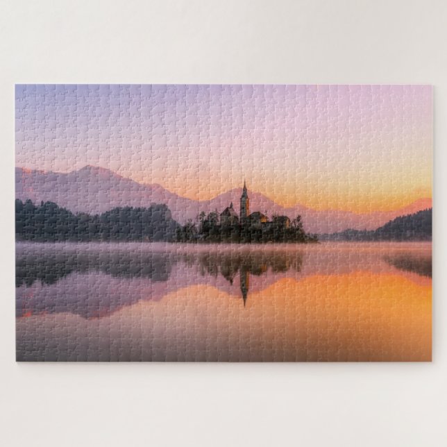 Lake Bled Sunrise Slovenia Jigsaw Puzzle (Horizontal)