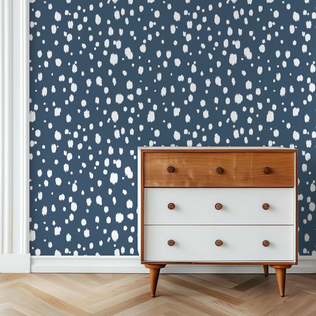 Lake Blue and White Abstract Dots Wallpaper (Creator Uploaded)