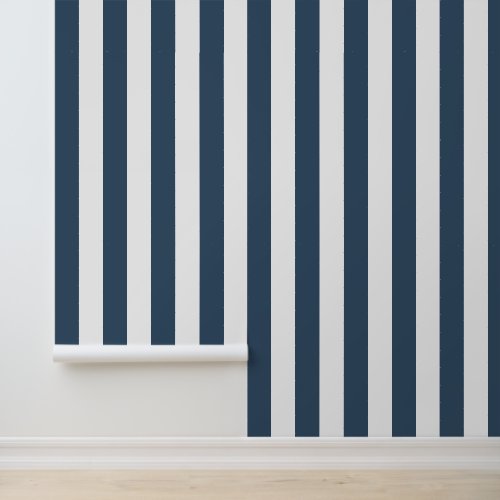 Lake Blue and White Bold Vertical Stripes Wallpaper Lake Blue and White Bold Vertical Stripes Wallpaper