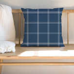 Lake Blue and White Windowpane Check Throw Pillow<br><div class="desc">Design your own custom throw pillow in any color combination to perfectly coordinate with your home decor in any space! Use the design tools to change the background color behind the classic windowpane grid pattern, or add your own text to include a name, monogram initials or other special text. Every...</div>