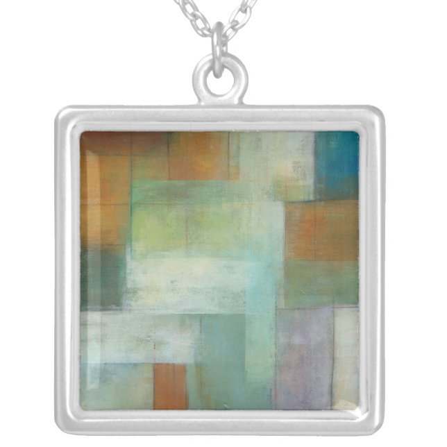 Lake Blue Essence II Silver Plated Necklace (Front)