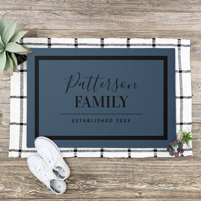Lake Blue Family Monogram Doormat (Creator Uploaded)