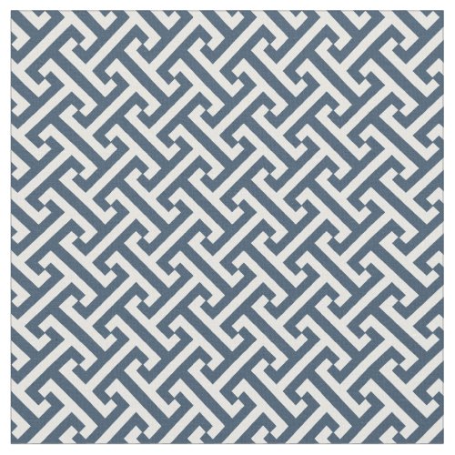 Lake Blue Greek Key Pattern Fabric