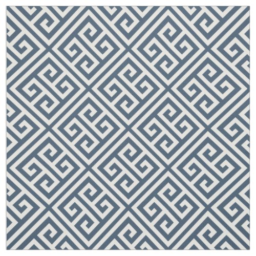 Lake Blue Greek Key Pattern Fabric