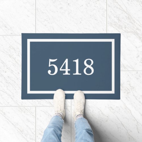 Lake Blue Personalized Address Number Doormat