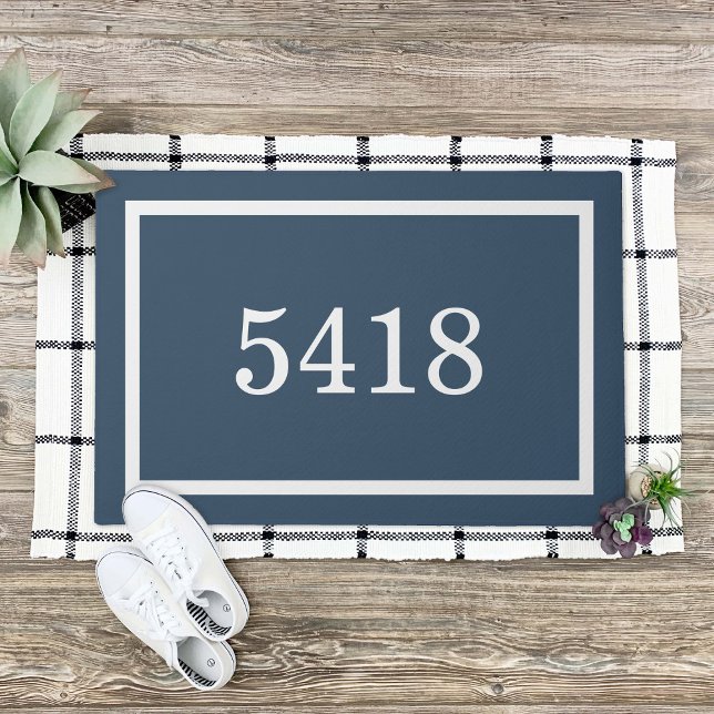 Lake Blue Personalized Address Number Doormat (Creator Uploaded)