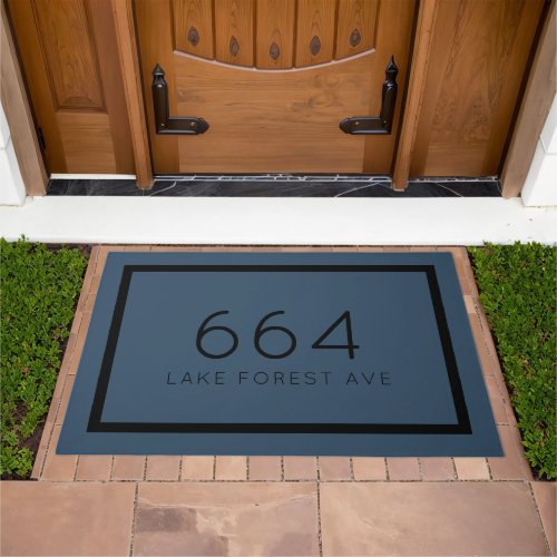 Lake Blue Personalized Address Number Doormat