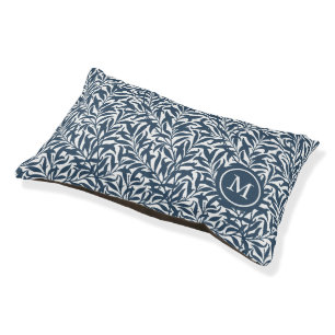 Lake Blue Willow Bough Monogrammed Pet Bed