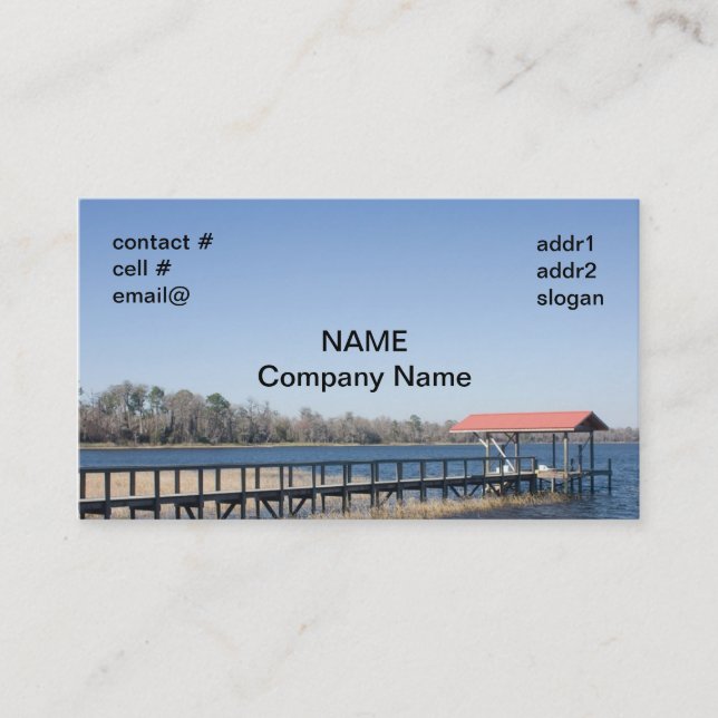 lake boat dock business card (Front)