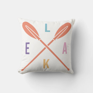 Lake Boat Paddles Throw Pillow