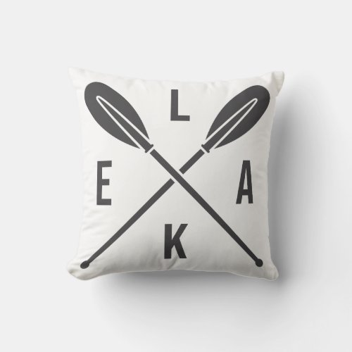 Lake Boat Paddles Throw Pillow