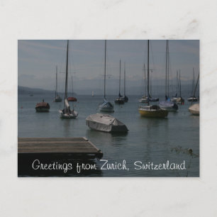 Lake Boats Zurich Postcard