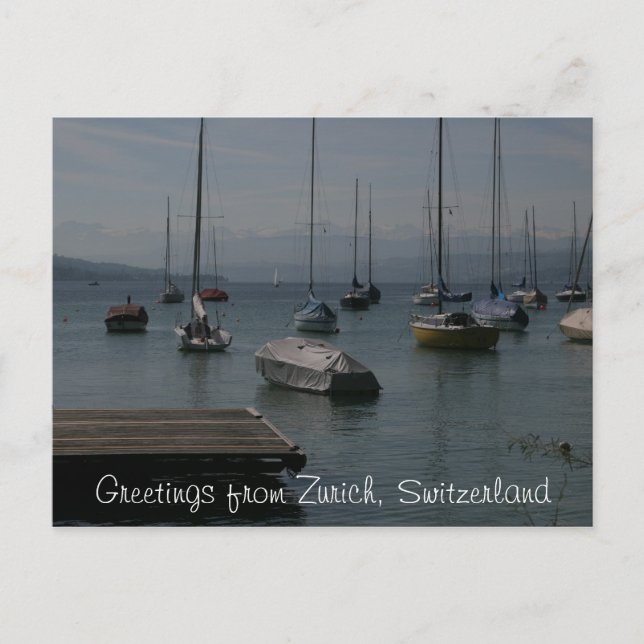 Lake Boats Zurich Postcard (Front)