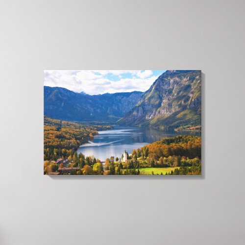 Lake Bohinj in Slovenia in autumn Canvas Print