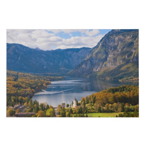 Lake Bohinj in Slovenia in autumn Faux Canvas Print