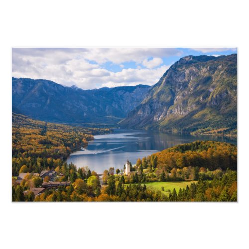 Lake Bohinj in Slovenia in autumn Photo Print