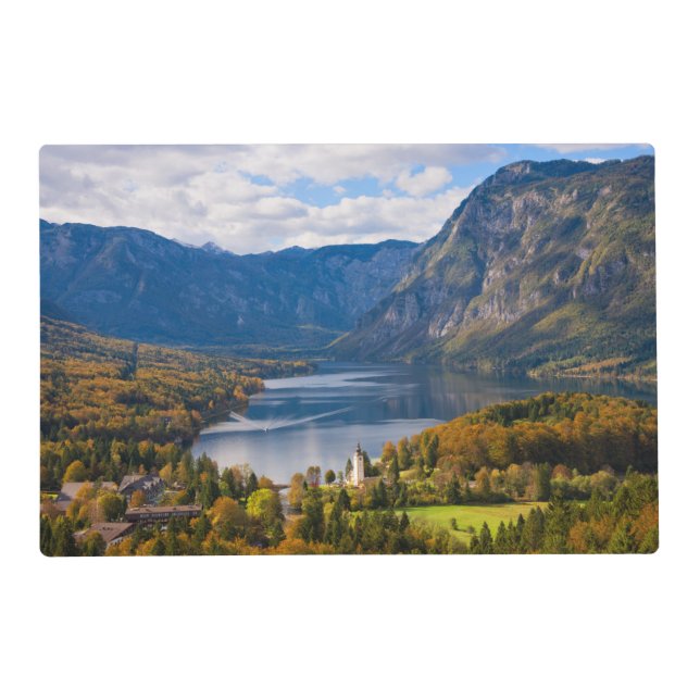 Lake Bohinj in Slovenia in autumn Placemat (Back)