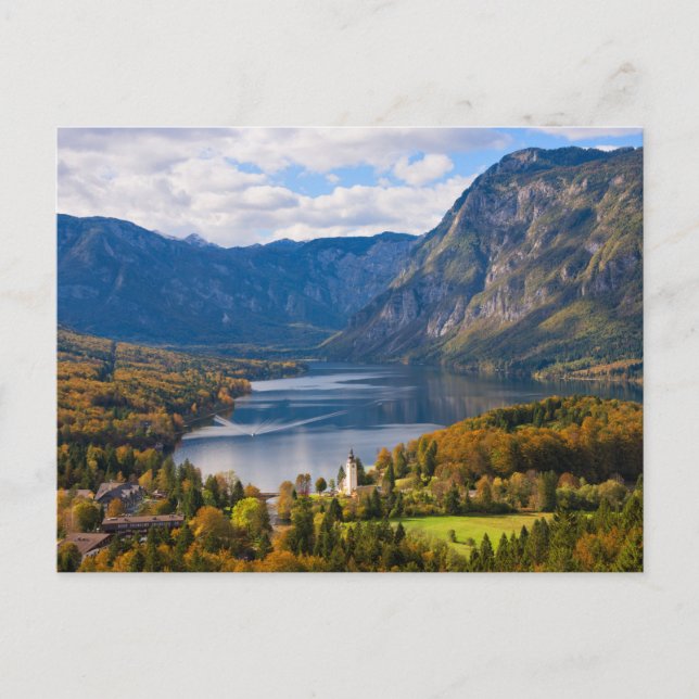 Lake Bohinj in Slovenia in autumn Postcard (Front)