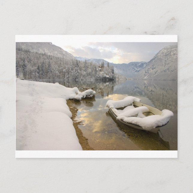 Lake Bohinj in winter, Slovenia Postcard (Front)