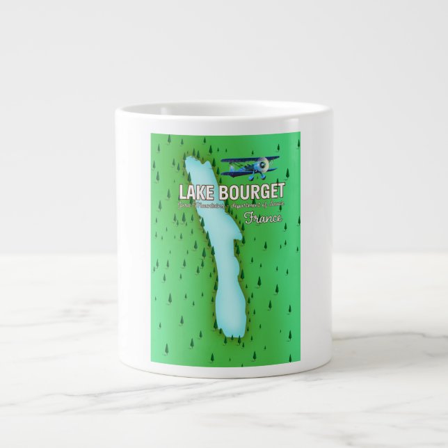 Lake Bourget France beautiful travel poster Giant Coffee Mug (Front)