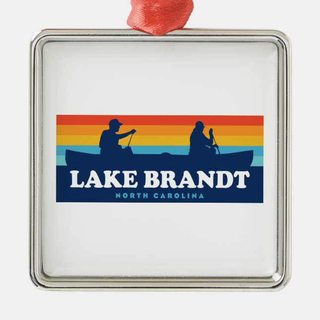 Lake Brandt North Carolina Canoe Metal Ornament (Front)