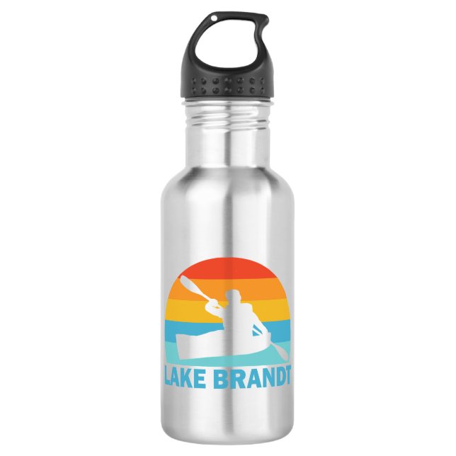 Lake Brandt North Carolina Kayak Stainless Steel Water Bottle (Front)