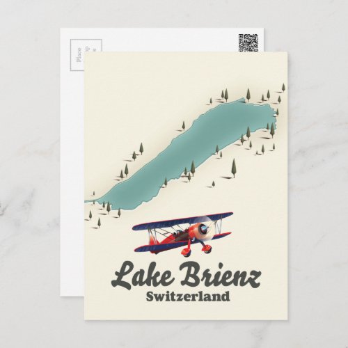 Lake Brienz Switzerland map Postcard