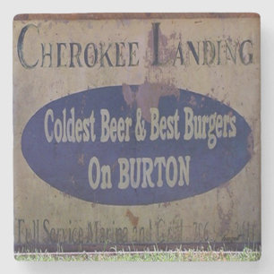 Lake Burton Cherokee Landing Marble Stone Coaster. Coaster