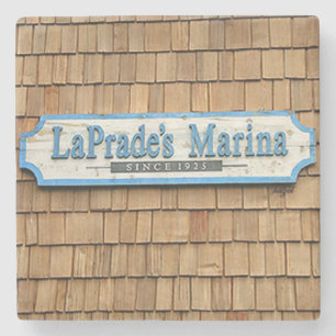 Lake Burton, LaPrades Marina Marble Stone Coaster. Coaster