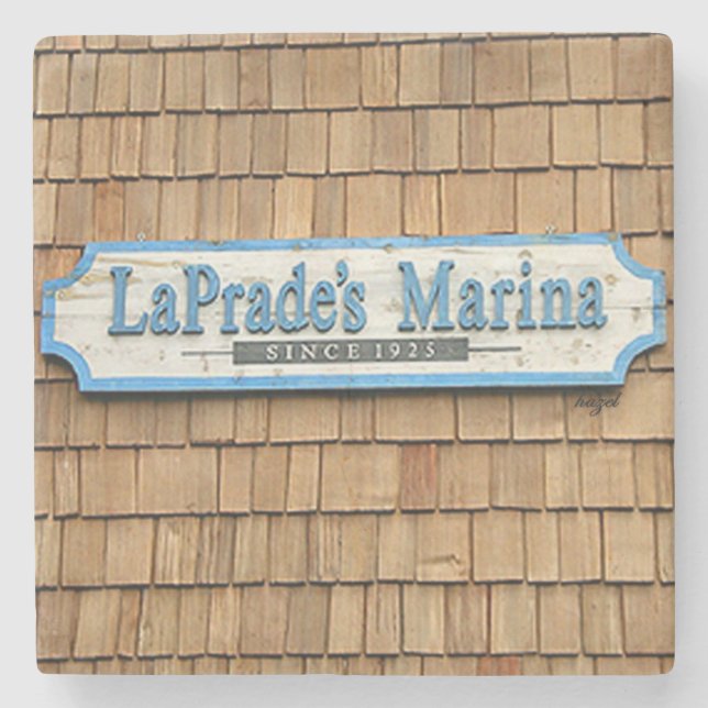Lake Burton, LaPrades Marina Marble Stone Coaster. Coaster (Front)