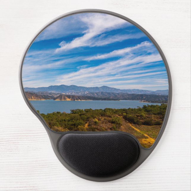 Lake Cachuma Panorama Santa Ynez Mountain Photo Gel Mouse Pad (Front)