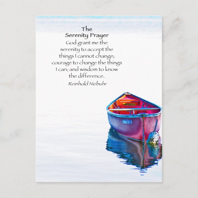 Lake Canoe Serenity Prayer Postcard (Front)