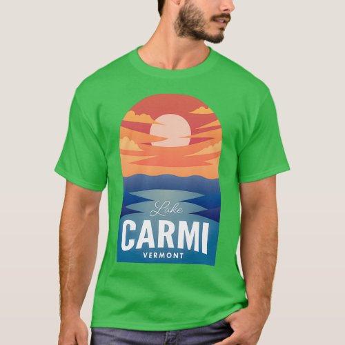 Lake Carmi VT Retro Sunset  T_Shirt