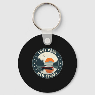 Lake Ceva New Jersey Sunset T Shirt Keychain