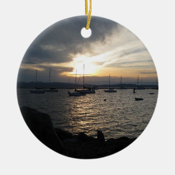 Lake Champlain at Sunset Christmas Tree Ornament