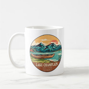 Lake Champlain Boating Fishing Emblem Coffee Mug