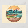 Lake Champlain Boating Fishing Emblem Postcard