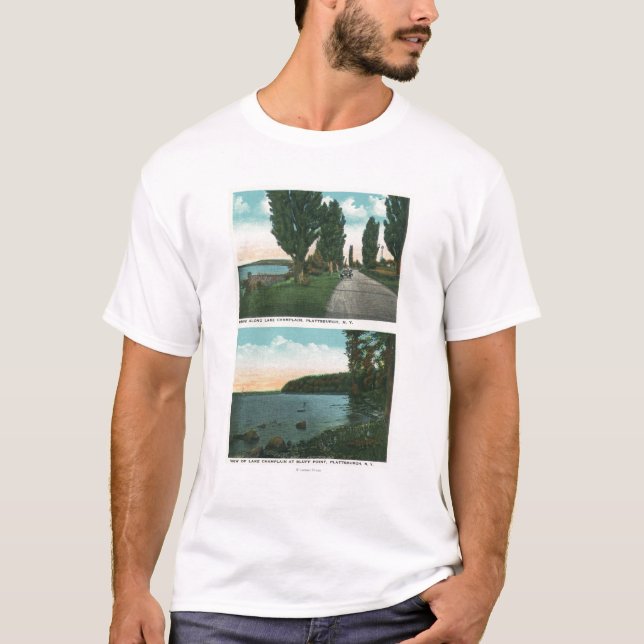 Lake Champlain Drive View T-Shirt (Front)