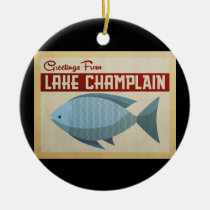 Lake Champlain Fish Vintage Travel Ceramic Ornament