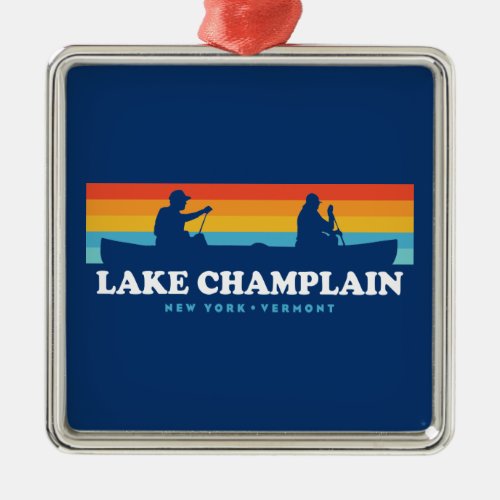 Lake Champlain New York Vermont Canoe Metal Ornament