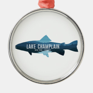 Lake Champlain New York Vermont Fish Metal Ornament