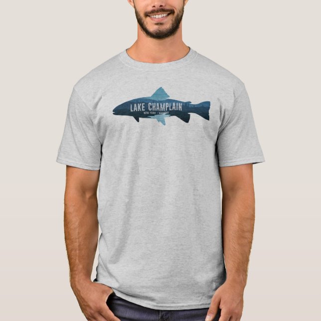 Lake Champlain New York Vermont Fish T-Shirt (Front)