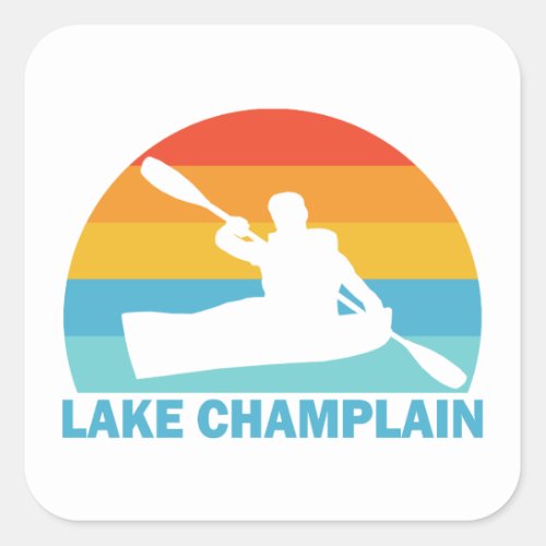 Lake Champlain New York Vermont Kayak Square Sticker