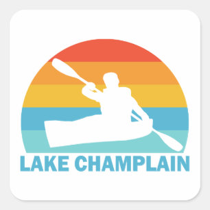 Lake Champlain New York Vermont Kayak Square Sticker