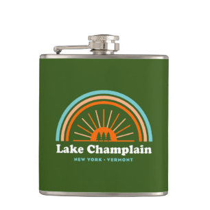 Lake Champlain New York Vermont Rainbow Flask